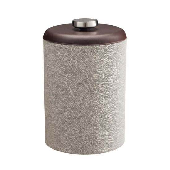 Parchment | Elegant Shagreen Tall Ice Bucket featuring a sleek dome material lid with a polished stainless disk, perfect for serving ice with a modern touch.