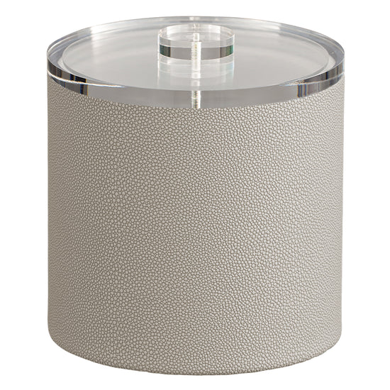 Parchment | Elegant Shagreen 3qt Ice Bucket featuring a sleek quartz cover, perfect for adding a touch of luxury to any bar or serving setup.