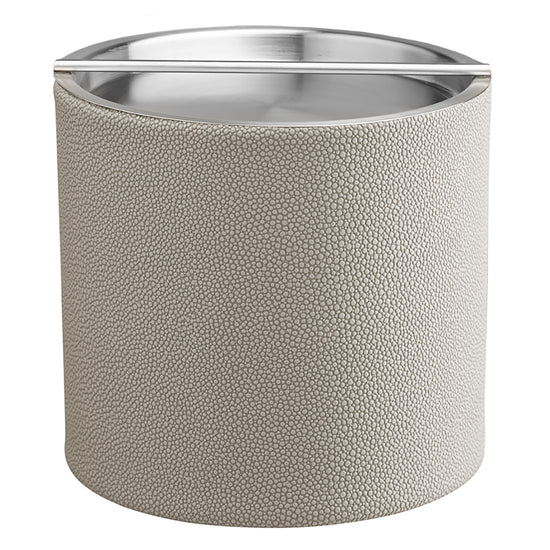 Parchment | Elegant Shagreen 2qt Ice Bucket featuring a stainless handlebar cover, perfect for serving ice with a modern and stylish touch.