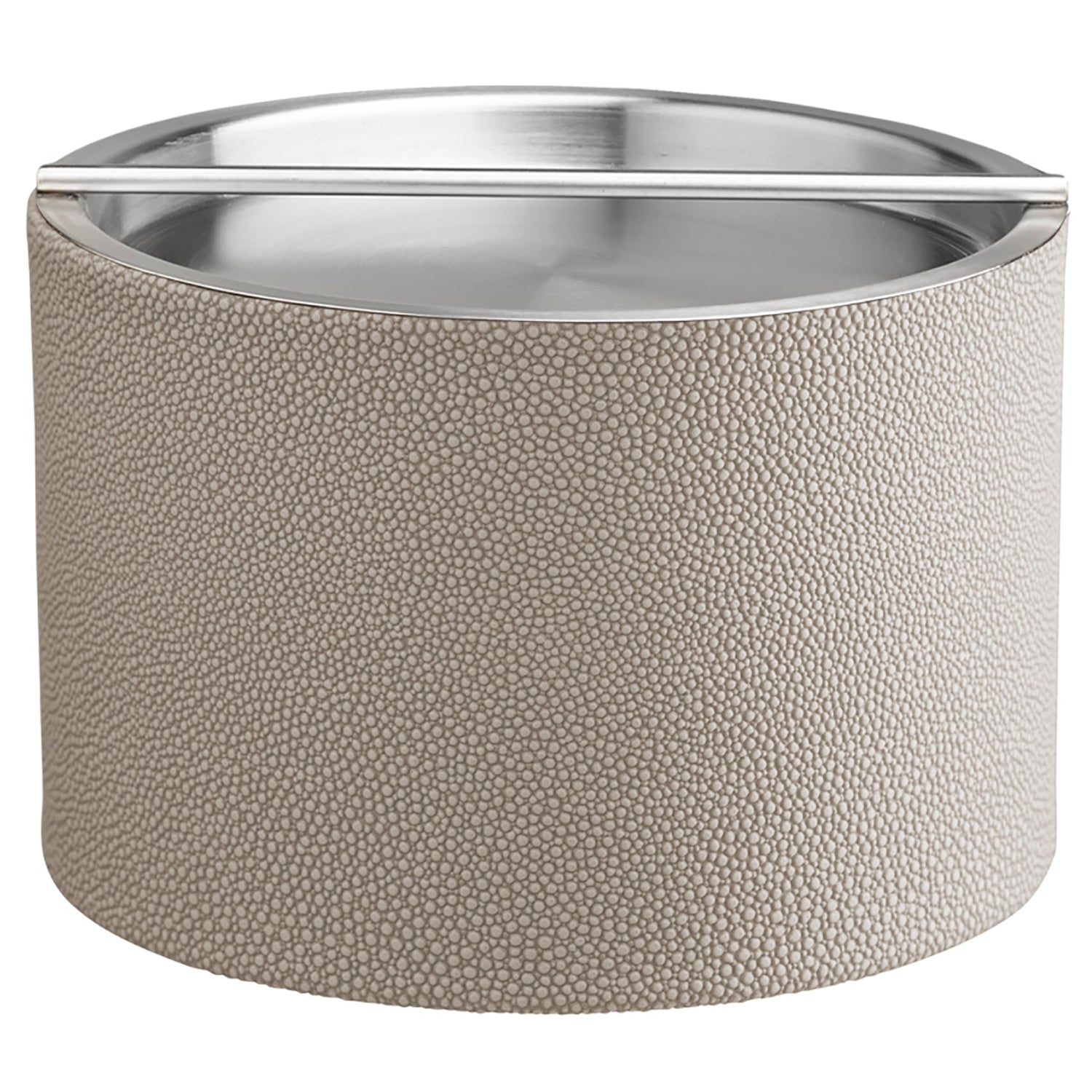 Parchment | Elegant Shagreen Mesa Ice Bucket featuring a stainless handlebar cover, perfect for serving ice with a sophisticated and modern touch.