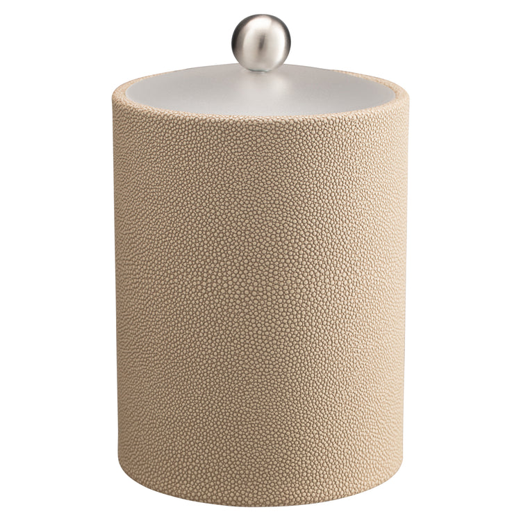 Fawn | Chic Shagreen Tall Ice Bucket with a durable acrylic lid and polished stainless ball knob, designed to keep ice fresh while enhancing your bar decor.