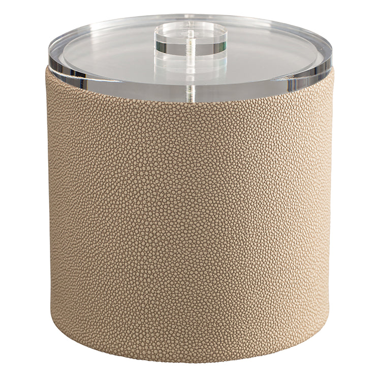 Fawn | Shagreen 2qt Ice Bucket with a Quartz Cover, featuring a textured faux shagreen exterior and a sleek quartz lid, designed for elegance and durability in hospitality settings.