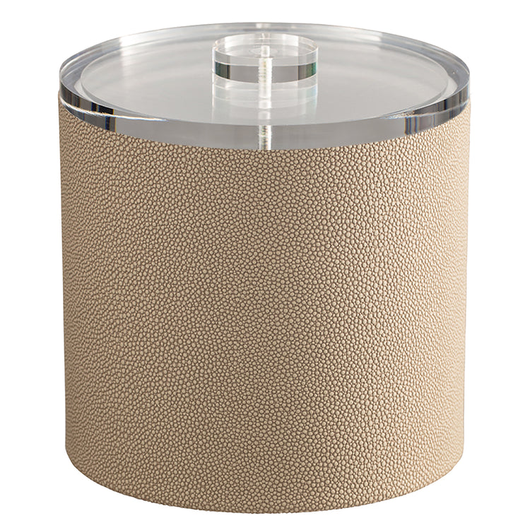 Fawn | Shagreen 3qt Ice Bucket with elegant quartz cover, featuring a sophisticated texture and sleek design, perfect for upscale hospitality settings.