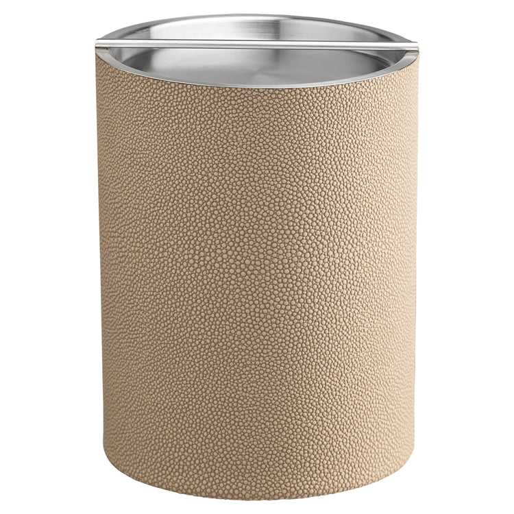 Fawn | Elegant Shagreen Tall Ice Bucket featuring a sleek stainless handlebar cover, perfect for serving ice with a modern and sophisticated touch.