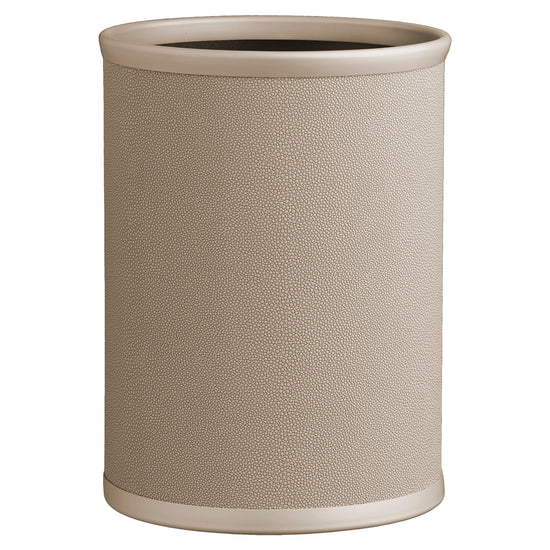 Fawn | Chic Shagreen 13qt Oval Wastebasket with a stylish shagreen finish, ideal for keeping your space organized while enhancing decor.