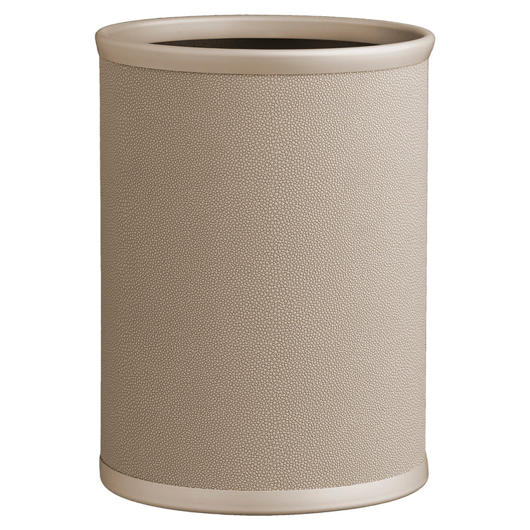 Fawn | Chic Shagreen 13qt Oval Wastebasket with a stylish shagreen finish, ideal for keeping your space organized while enhancing decor.