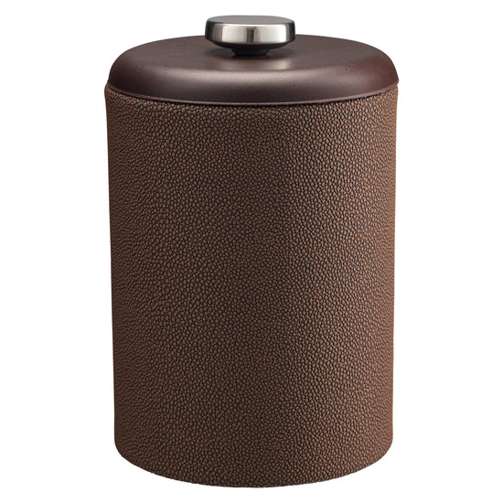 Chocolate | Sophisticated Shagreen Tall Ice Bucket showcasing a contemporary dome material design paired with a stainless disk, ideal for upscale entertaining.