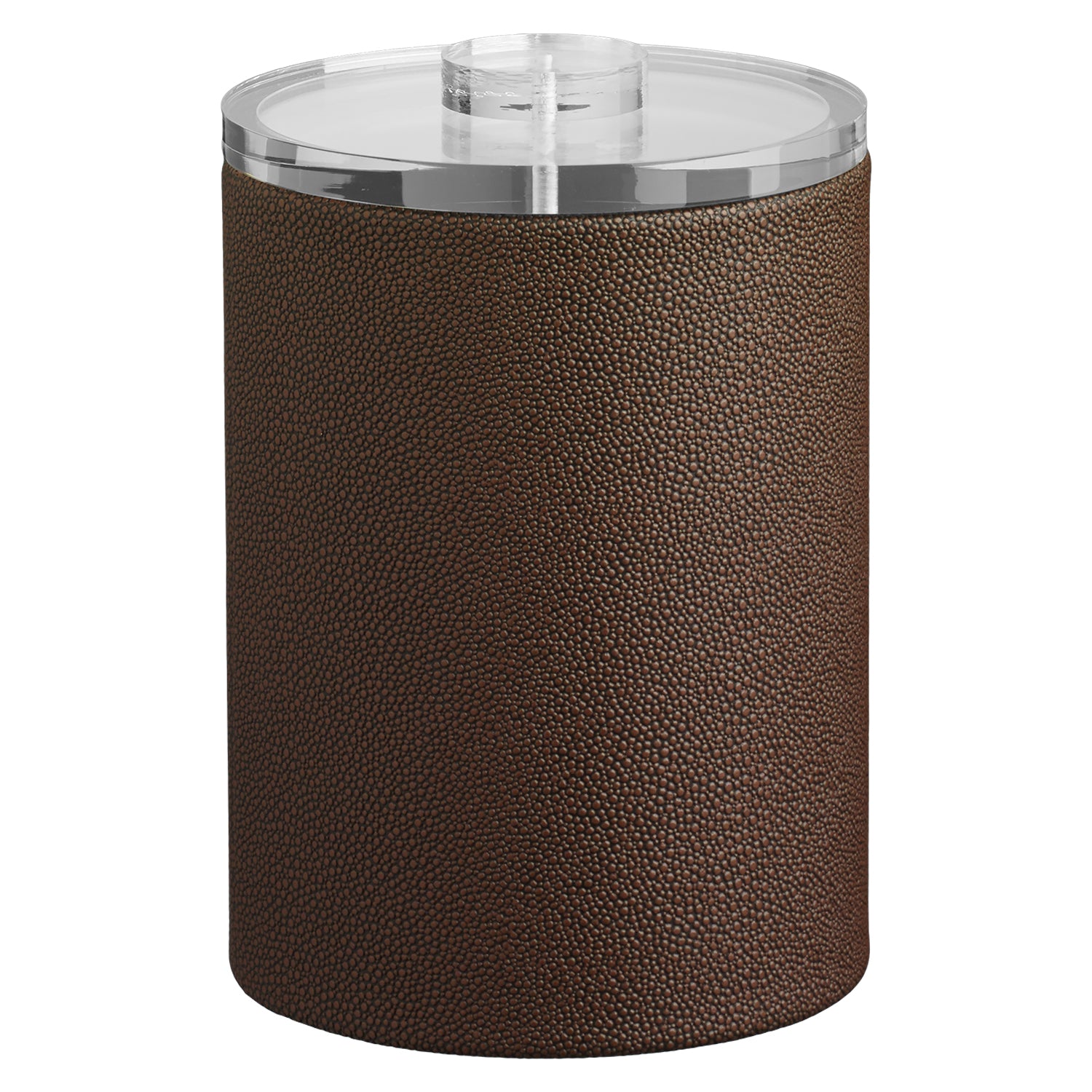 Chocolate | Sophisticated Shagreen Tall Ice Bucket showcasing a luxurious quartz cover, ideal for serving ice at upscale gatherings and events.