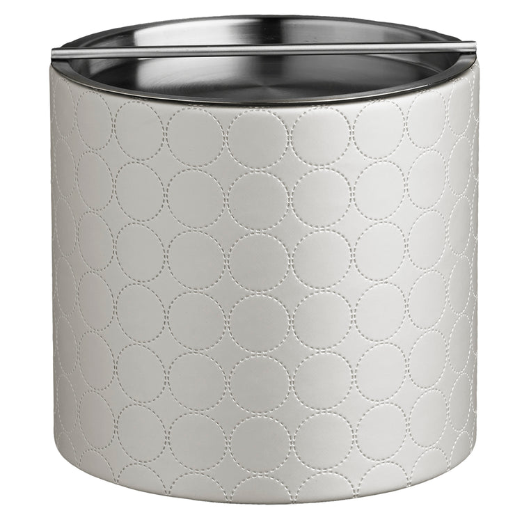 Linen | Sleek Mad Men 2qt ice bucket featuring a stainless handlebar cover for easy serving and stylish beverage presentation.