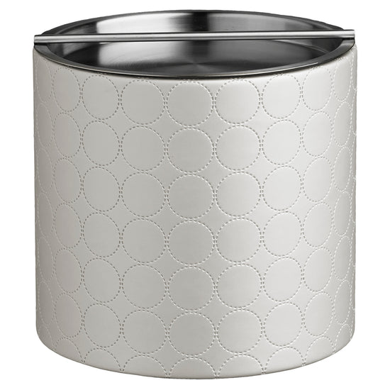 Linen | Sleek Mad Men 3qt ice bucket with a modern stainless handlebar cover, perfect for stylishly serving ice at parties.