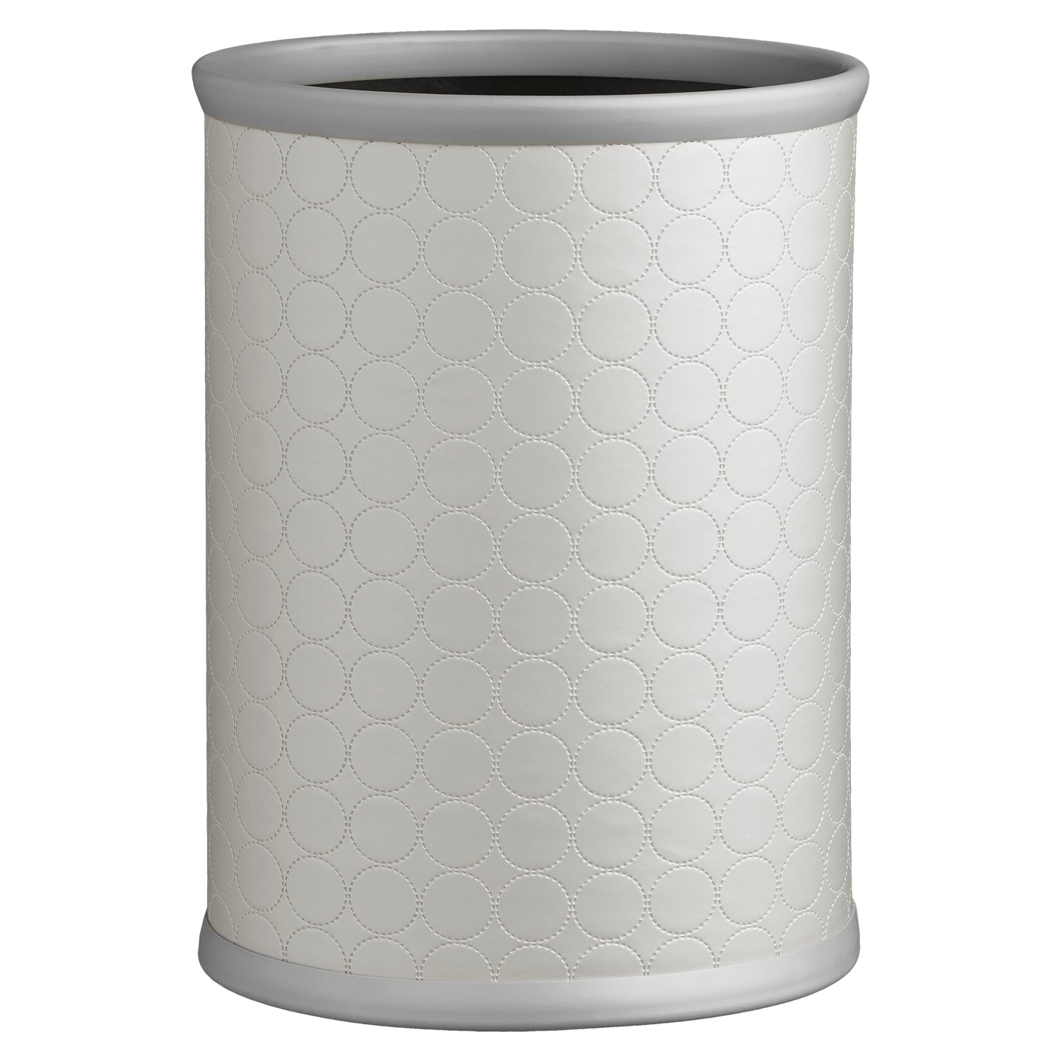 Linen | Chic Mad Men 13qt Plus oval metal wastebasket, designed for a modern and stylish touch in any room.