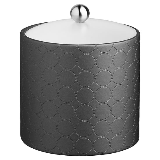 Charcoal | Functional Mad Men 2qt ice bucket, complete with an acrylic cover and brushed stainless astro knob, ideal for keeping ice readily accessible.