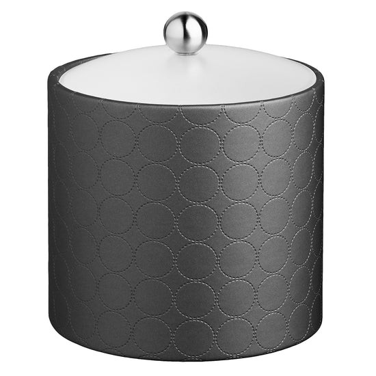 Charcoal | Chic Mad Men 3qt ice bucket showcasing an acrylic cover and brushed stainless astro knob, ideal for keeping ice accessible at events.