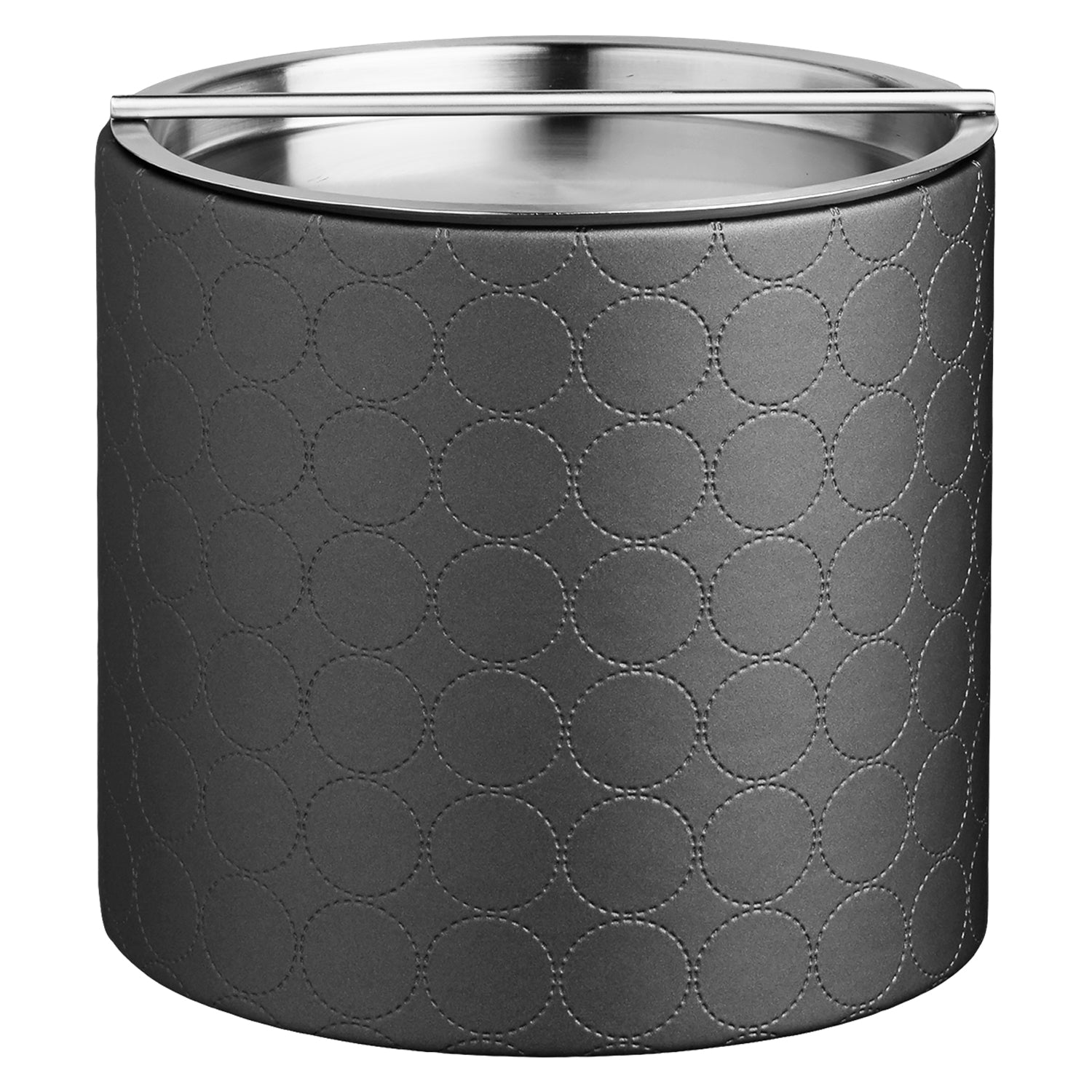 Charcoal | Elegant Mad Men 3qt ice bucket with a polished stainless handlebar cover, ideal for enhancing beverage service in any setting.