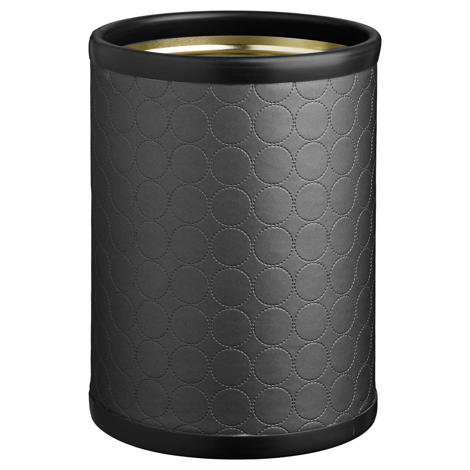 Charcoal | Functional Mad Men 8qt Plus round metal wastebasket, designed for durability and contemporary style in both residential and commercial settings.