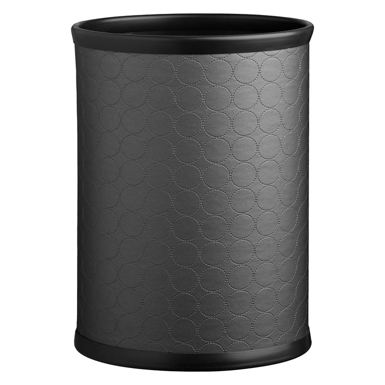 Charcoal | Elegant Mad Men 13qt Plus oval wastebasket made of metal, combining functionality with a contemporary aesthetic.