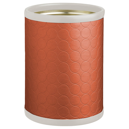 Persimmon | Sophisticated Mad Men 8qt Plus round metal wastebasket, perfect for keeping spaces tidy while complementing upscale interiors.