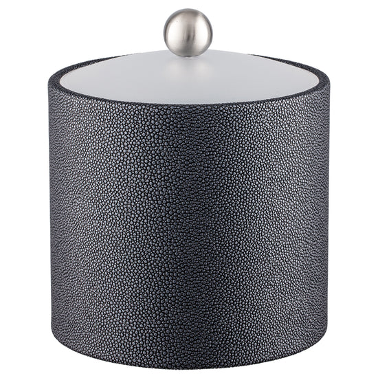 Abyss | Sophisticated Shagreen 2qt Ice Bucket showcasing a textured finish with an acrylic cover and stainless ball knob, ideal for adding a touch of luxury to any event.