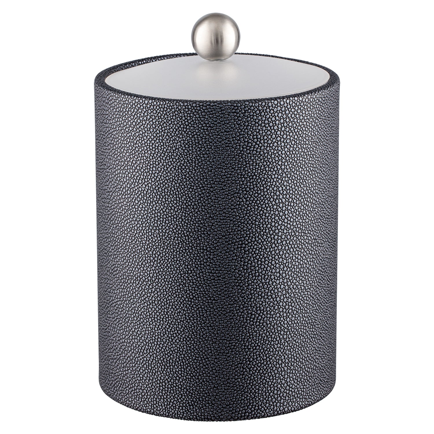 Abyss | Stylish Shagreen Tall Ice Bucket with a sleek acrylic cover and brushed stainless ball knob, perfect for combining functionality and elegance at any event.