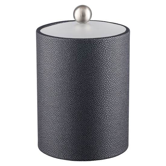 Abyss | Stylish Shagreen Tall Ice Bucket with a sleek acrylic cover and brushed stainless ball knob, perfect for combining functionality and elegance at any event.