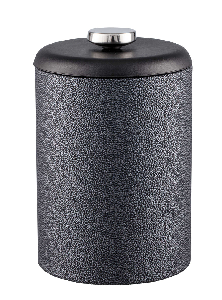 Abyss | Modern Shagreen Tall Ice Bucket with a durable dome material lid and sleek stainless disk, perfect for combining functionality and elegance at any gathering.