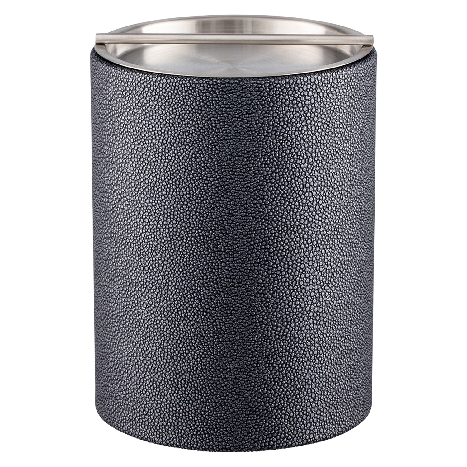 Abyss | Stylish Shagreen Tall Ice Bucket showcasing a contemporary design with a polished stainless handlebar cover, ideal for upscale entertaining.