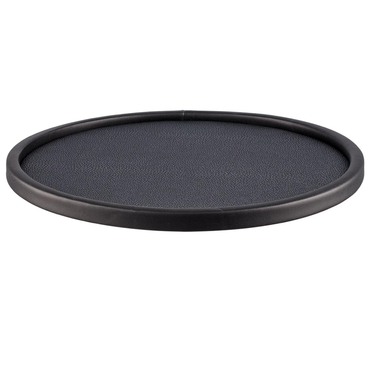 Abyss | Contemporary Shagreen 12" Round Low-Profile Tray with a sleek, low design, ideal for serving appetizers or enhancing your home decor.