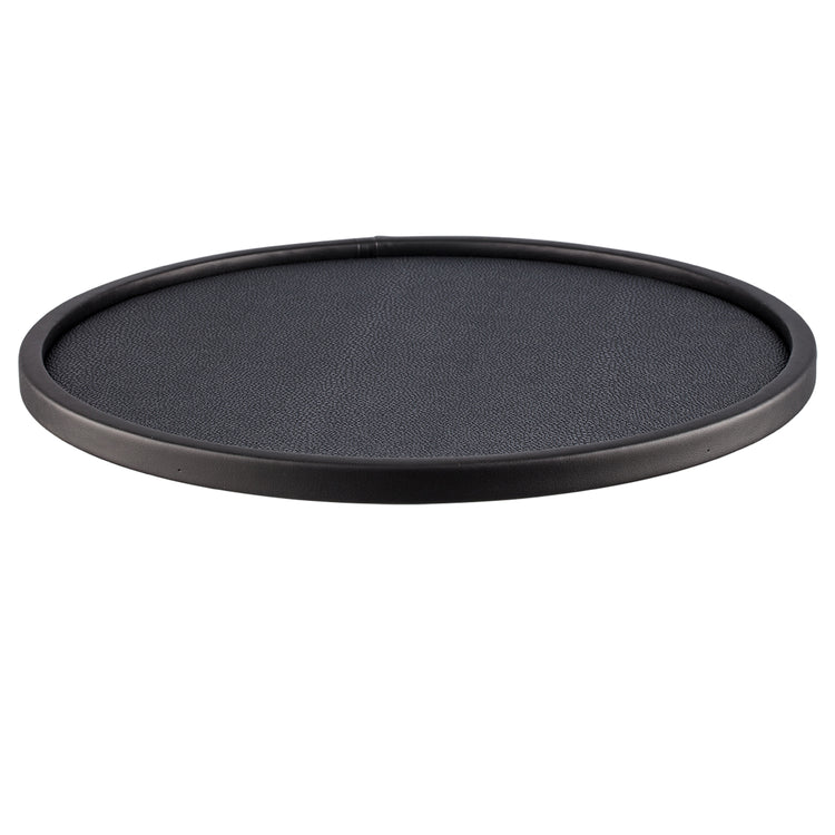 Abyss | Contemporary Shagreen 14" Round Low-Profile Tray designed with a low profile for easy access, ideal for serving appetizers or enhancing your dining experience.