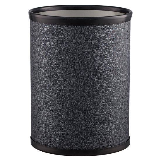 Abyss | Contemporary Shagreen 13qt Oval Wastebasket designed with a durable structure and elegant texture, ideal for complementing your home decor.