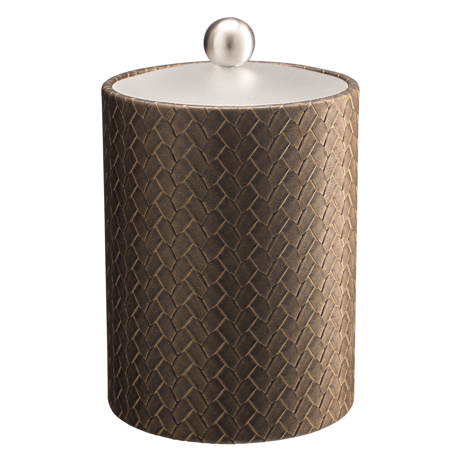 Pyrite | Elegant San Remo Tall Ice Bucket featuring a clear acrylic cover and brushed stainless ball knob, perfect for serving ice at upscale events.