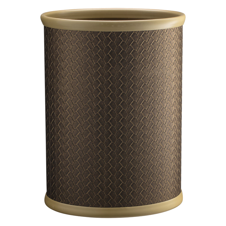 Pyrite | Elegant San Remo 13qt Oval Wastebasket featuring a sophisticated design, perfect for adding style to any room while managing waste.