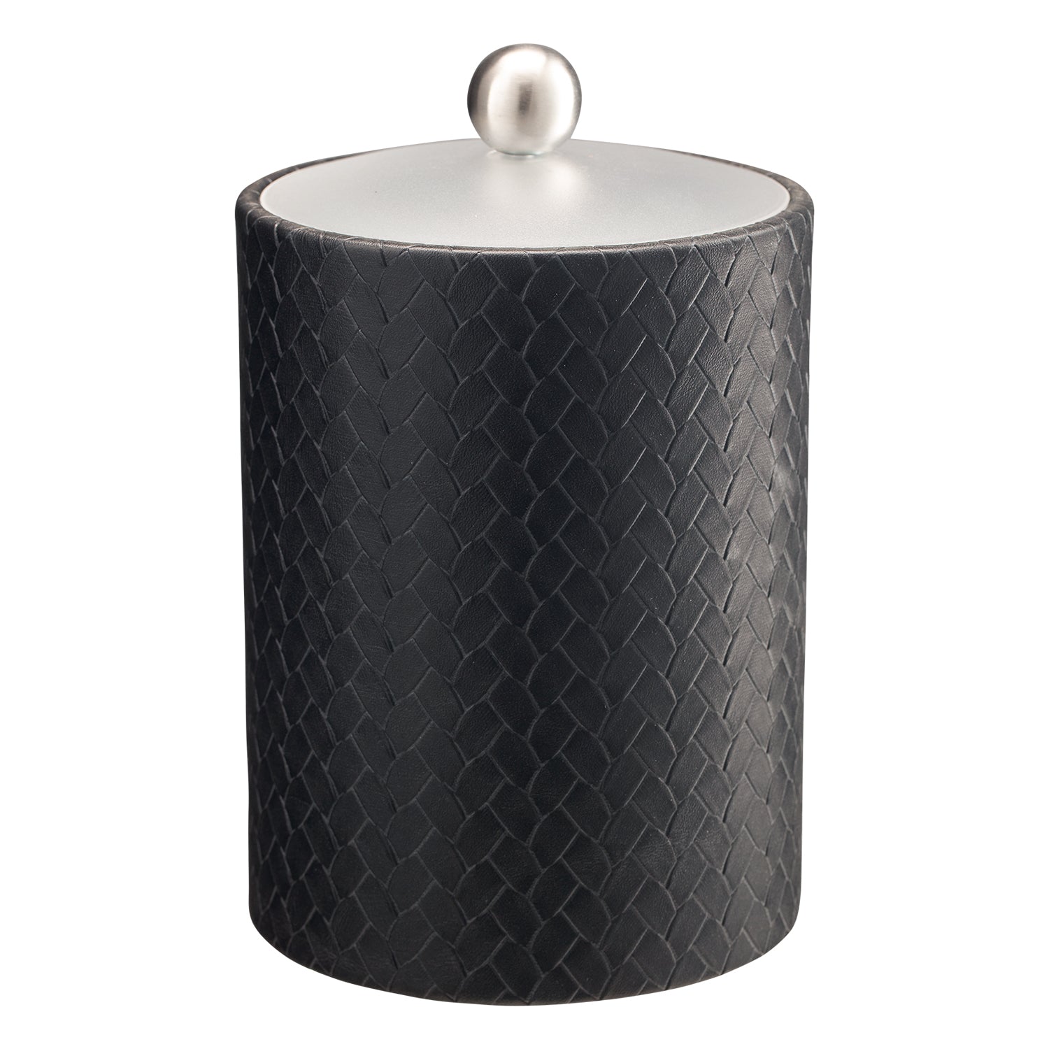 Black | Stylish San Remo Tall Ice Bucket showcasing a polished acrylic cover and brushed stainless ball knob, designed for both function and elegance.