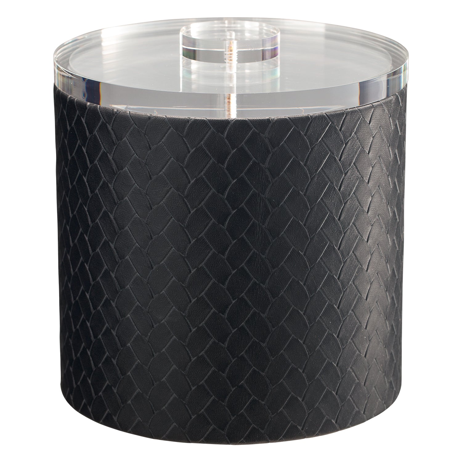 Black | Modern San Remo 2qt Ice Bucket showcasing a polished quartz cover, designed to add sophistication to any bar setup.