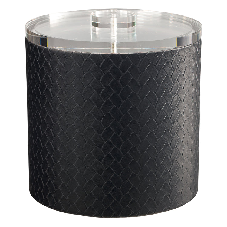 Black | Modern San Remo 3qt Ice Bucket showcasing a polished quartz cover, designed to enhance any dining experience with elegance.