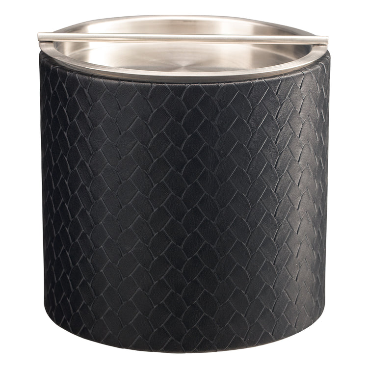 Black | Contemporary San Remo 2qt Ice Bucket showcasing a durable stainless handlebar cover, designed for both functionality and style.