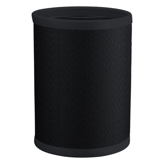 Black | Elegant San Remo 8qt Round Wastebasket designed to fit seamlessly into any setting, combining functionality with aesthetic appeal.