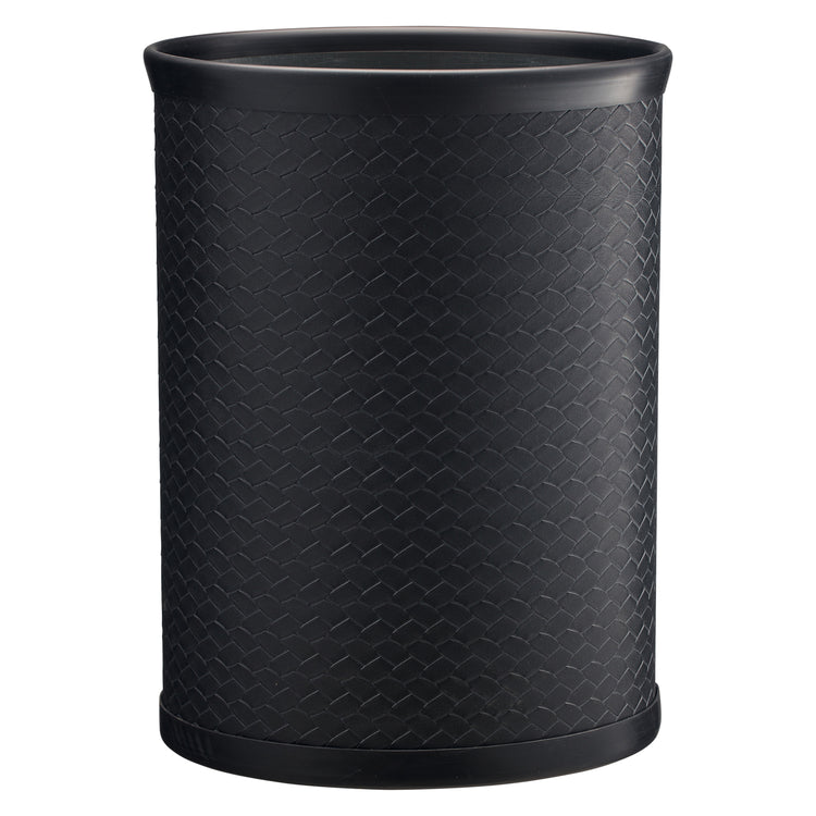 Black | Stylish San Remo 13qt Oval Wastebasket designed to fit in tight spaces, combining functionality with an attractive appearance.