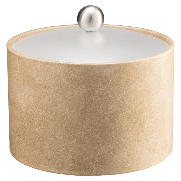 Doeskin | Stylish Core Mesa ice bucket with a durable acrylic cover and modern brushed stainless ball knob, designed for refined in-room service.