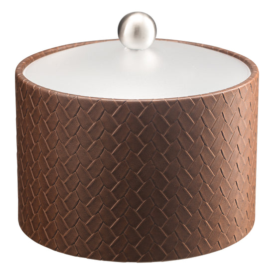 Pinecone | Contemporary San Remo Mesa Ice Bucket with a sleek acrylic lid and brushed stainless ball knob, perfect for keeping ice fresh and cold.