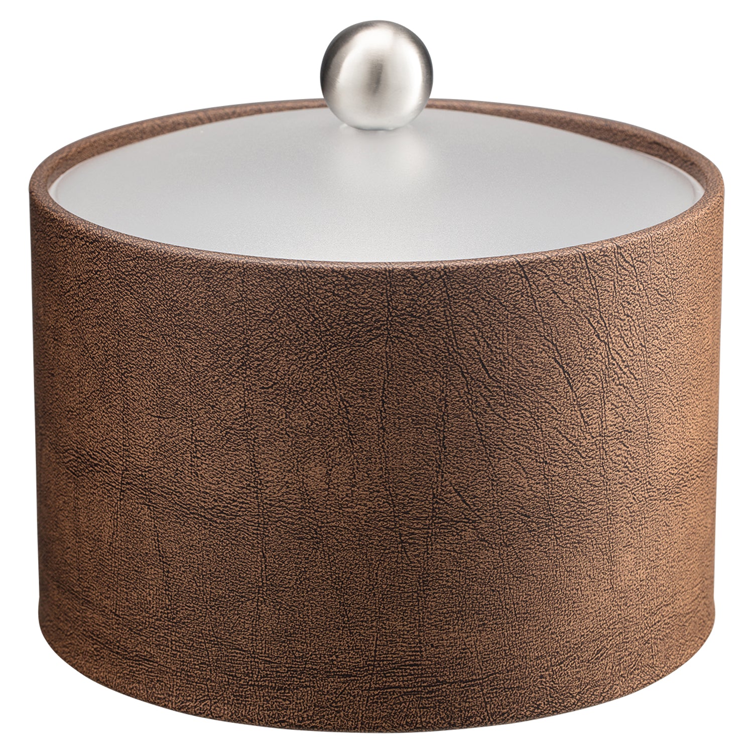 Coffee Italia | Sophisticated Core Mesa ice bucket featuring a clear acrylic cover and brushed stainless ball knob, ideal for luxury hotel settings.