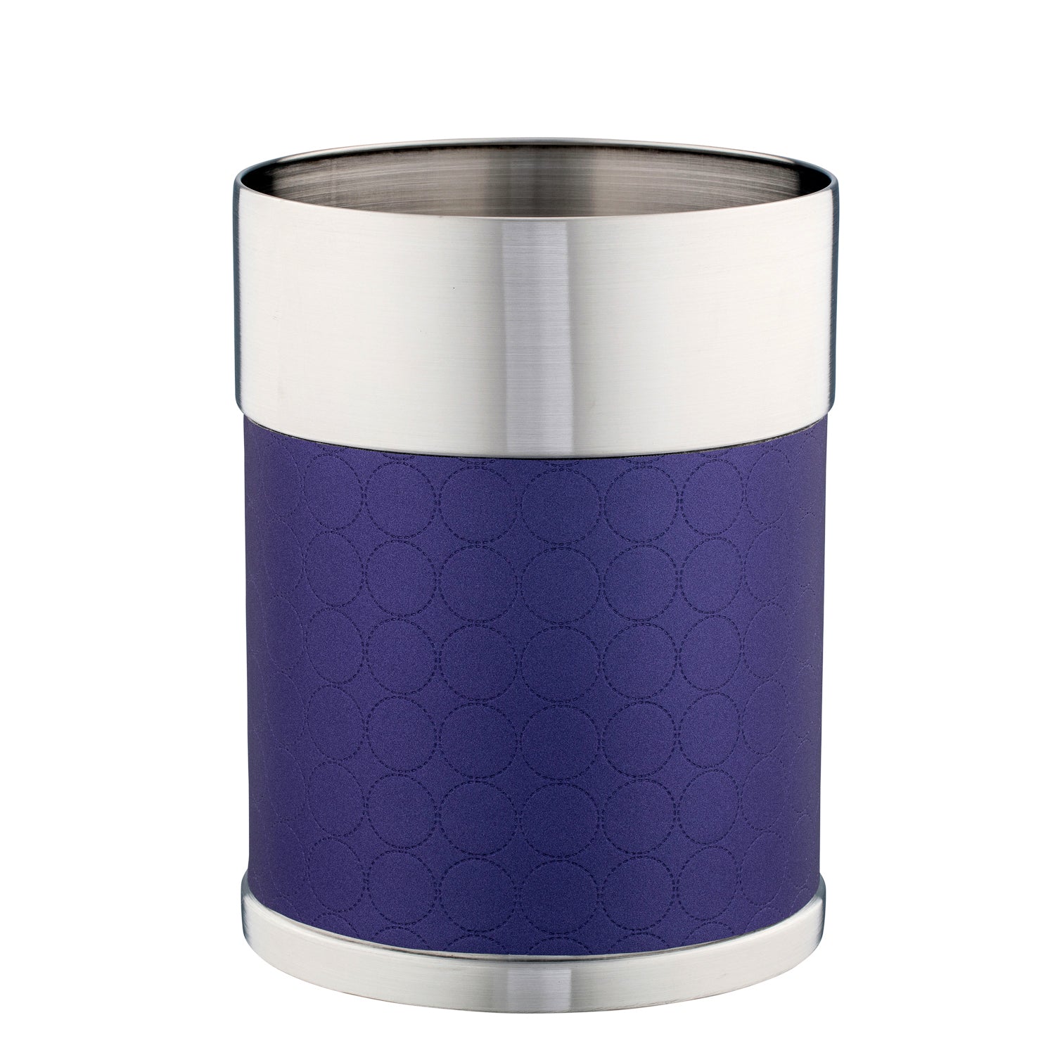 Mad Men Acai | Durable Modesto Stainless Wastebasket with a clean, minimalist look, suitable for keeping any room organized and clutter-free.