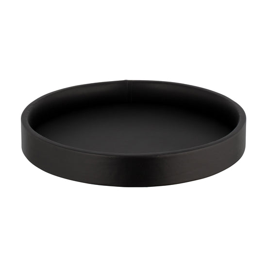 Black | Gallery 14-inch round tray featuring a sleek, matte finish and minimalist design, perfect for stylish serving or display in modern settings.