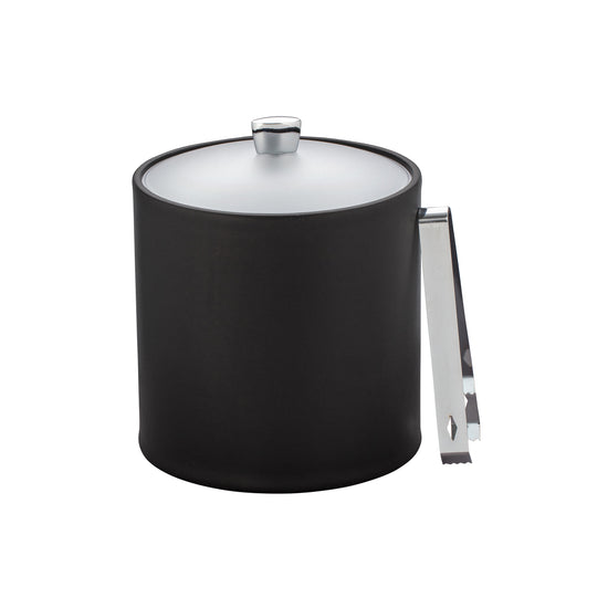 Black | Arc 3qt Ice Bucket with Acrylic Cover and Chrome Arc Knob, perfect for hospitality settings.