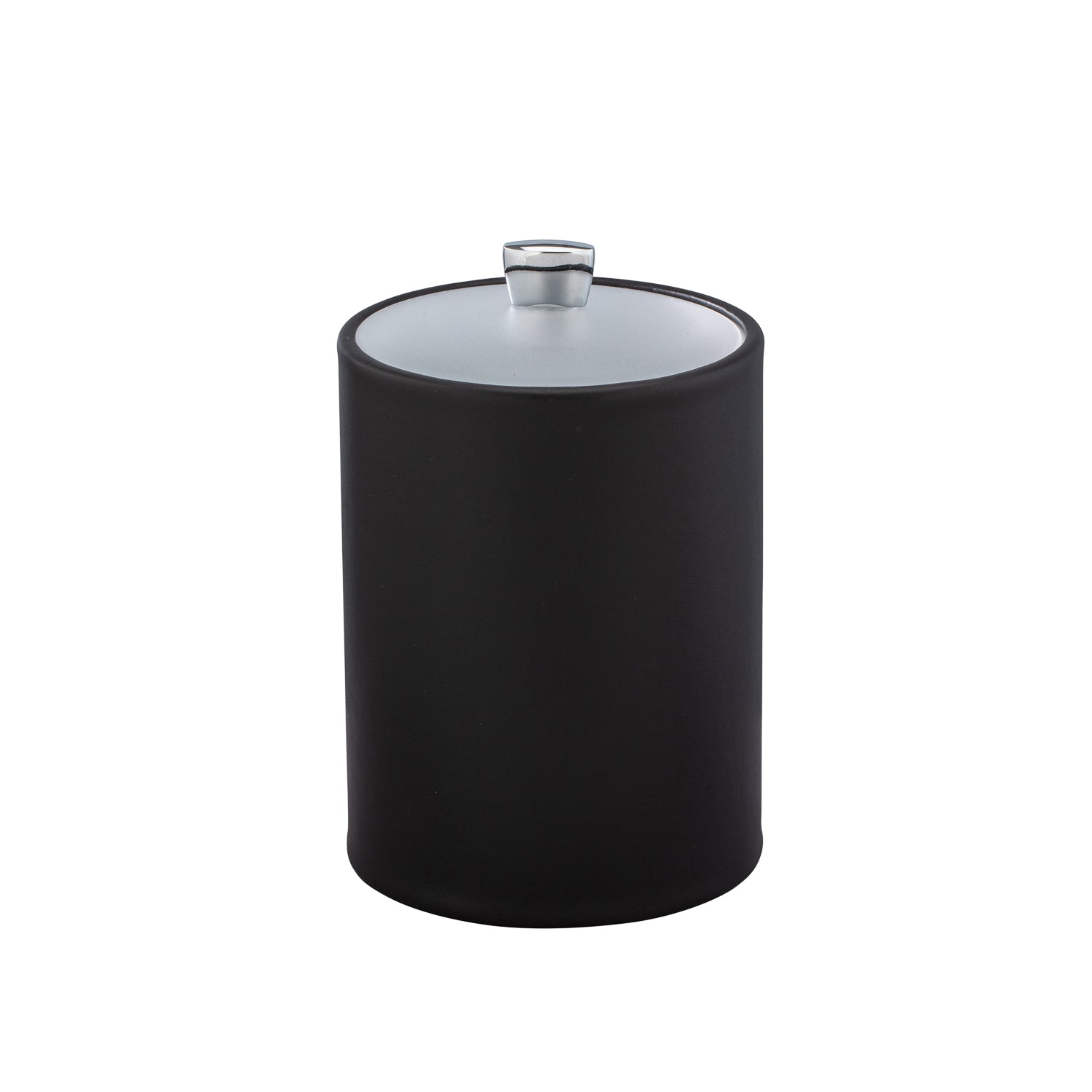 Black | Sleek Arc Tall Ice Bucket with acrylic cover and chrome arc knob, designed for upscale hospitality settings.