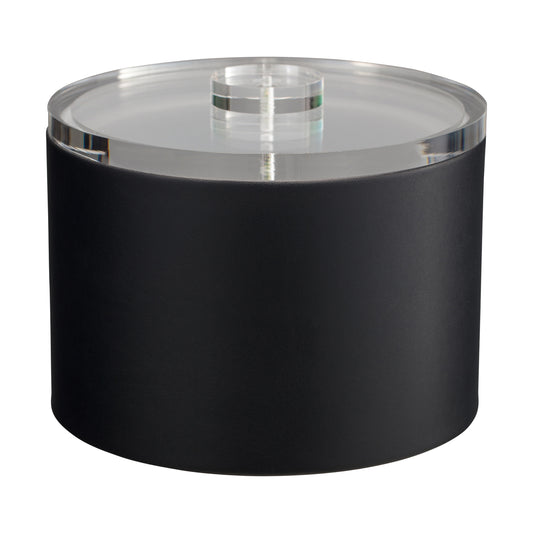 Black | Stylish Plus Mesa Ice Bucket featuring a sleek quartz cover, perfect for serving ice at elegant gatherings.