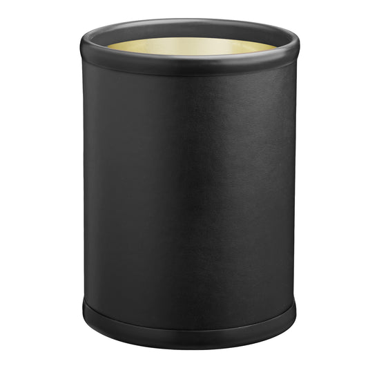 Black | Sleek Plus 8qt Round Wastebasket designed for modern interiors, featuring a stylish and practical shape.