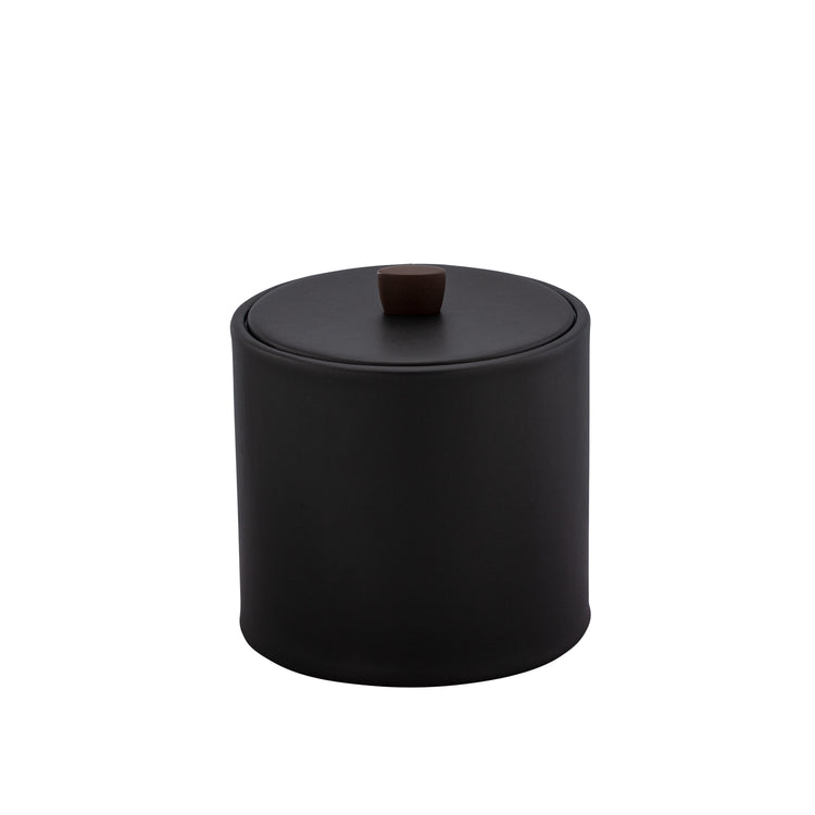 Black | Elegant Durham 2qt ice bucket featuring a material cover and oil-rubbed bronze arc knob, designed to elevate hospitality service in luxury settings.