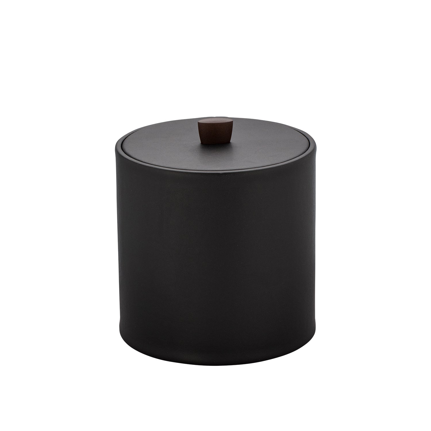 Black | Elegant Durham 3qt ice bucket featuring a material cover and oil-rubbed bronze arc knob, designed to enhance luxury hospitality experiences.