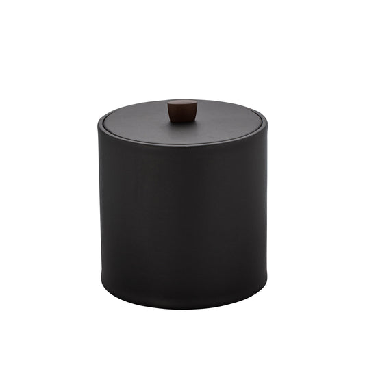 Black | Elegant Durham 3qt ice bucket featuring a material cover and oil-rubbed bronze arc knob, designed to enhance luxury hospitality experiences.