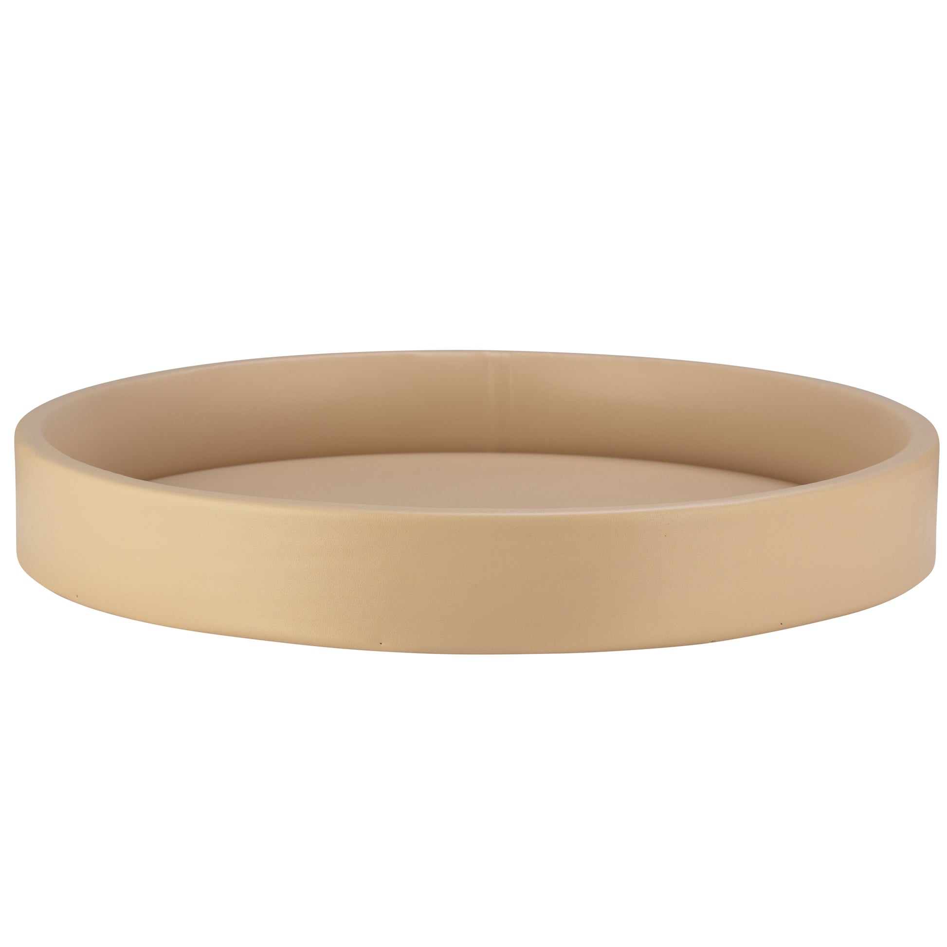 Beige | Gallery 14" Round Tray, crafted with a sleek and sophisticated design, perfect for serving in upscale hospitality settings.